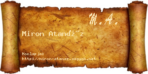 Miron Atanáz névjegykártya